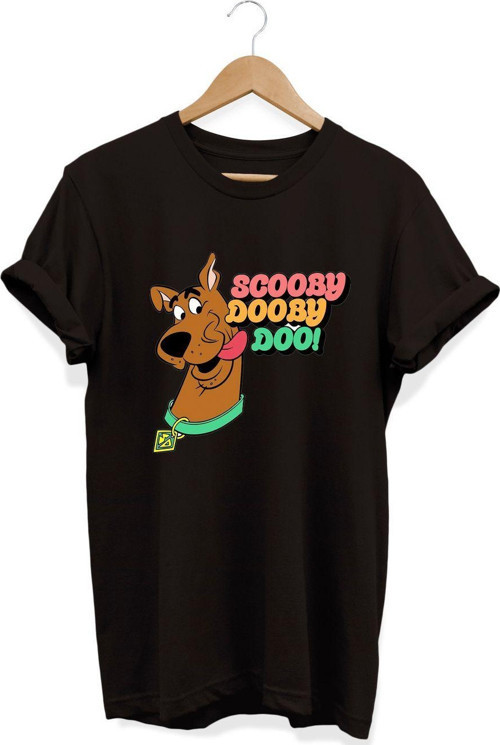 , Scooby Baskılı, %100 Pamuk, Bisiklet Yaka, Basic T-Shirt, Normal Beden Tişört