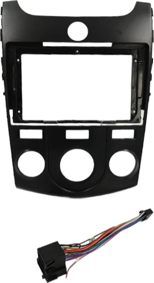 KIA CERATO 2008-2012 MANUEL KLİMA BLACK 9" ANDROID MULTİMEDYA ÇERÇEVESİ - SOKET