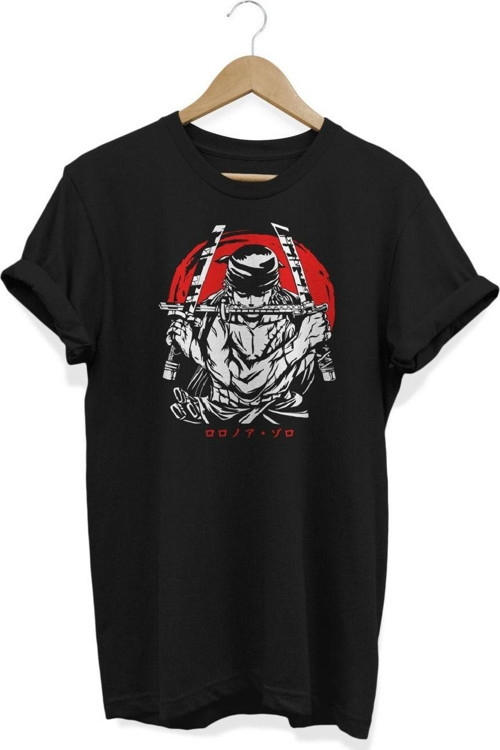 Roronoa Zoro One Piece Anime Siyah T-Shirt