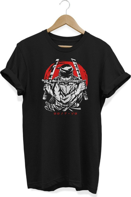 Roronoa Zoro One Piece Anime Siyah T-Shirt