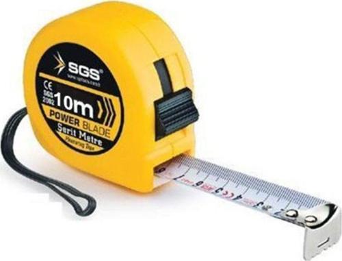 Power Blade Şerit Metre 10m X 25mm Çift Stop
