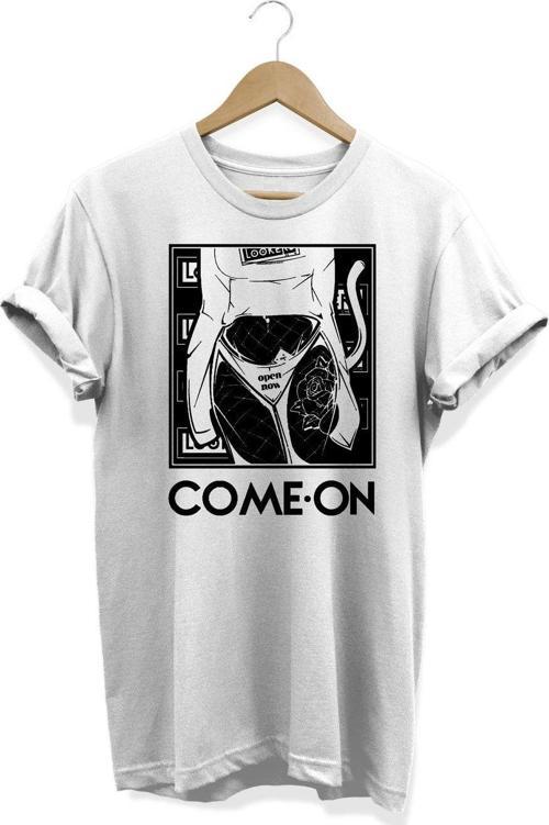 Anime Girl Waifu Come On Baskılı Pamuklu T-Shirt