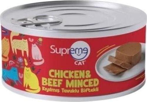 Cat Kıyılmış Tavuklu ve Biftekli Yetişkin Konserve Kedi Maması 85 Gr