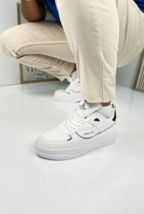 Günlük Erkek Sneaker Bağcıklı Kalın Desenli Tabanlı Oval Burunlu Bilek Destekli Spor Ayakkabı 2282