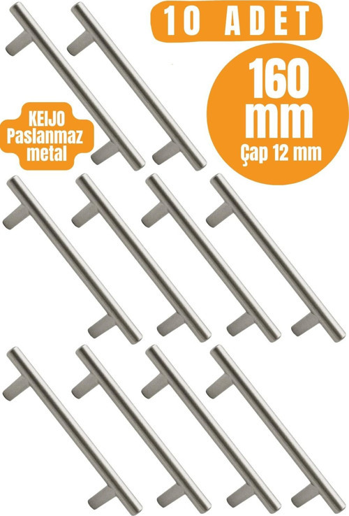 10 ADET Keijo INOX 160mm Paslanmaz Kulp (mobilya, dolap kulbu, kulp modeli)