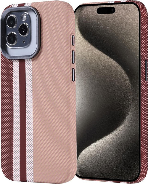 iPhone 15 Pro Kılıf Magsafe Şarj Özellikli Karbon Fiber Görünümlü Ultra İnce Premium Next Kapak