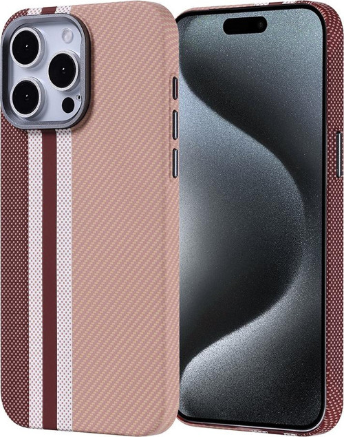 iPhone 15 Pro Max Kılıf Magsafe Şarj Özellikli Karbon Fiber Görünümlü Ultra İnce Premium Next Kapak