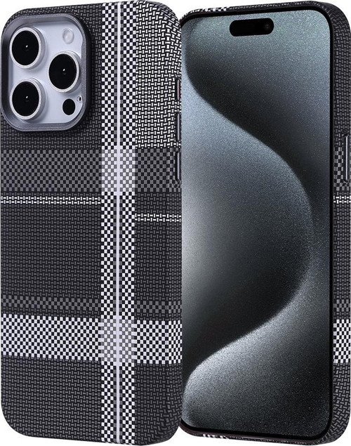 iPhone 15 Pro Max Kılıf Magsafe Şarj Özellikli Karbon Fiber Görünümlü Ultra İnce Premium Next Kapak