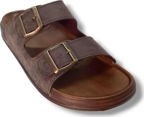 54201-25 Deri Çift Bant Anatomik Erkek Terlik