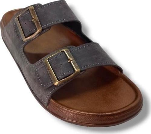 54201-25 Deri Çift Bant Anatomik Erkek Terlik