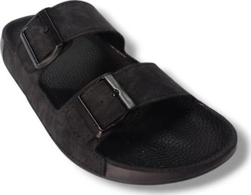 52551-25 Deri Çift Bant Anatomik Erkek Terlik