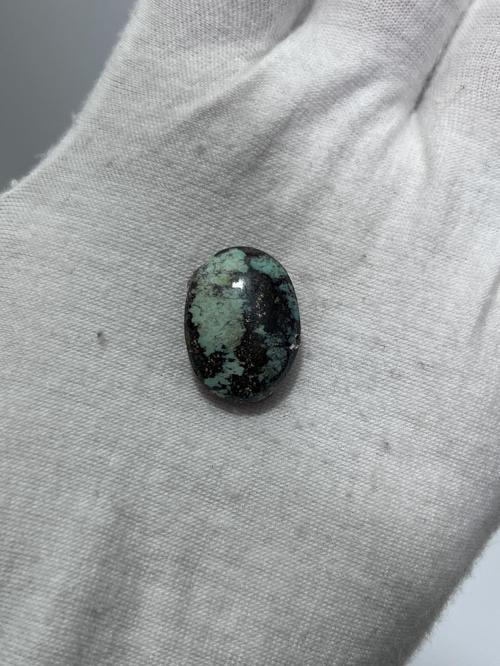 Okyanus Temalı Doğal Kabaşon Firuze Taşı 17,3 Karat - Turkuaz Taşı 3,47 Gram