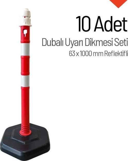 Dubalı Uyarı Dikmesi 63x1000 mm Reflektifli 10`lu Set