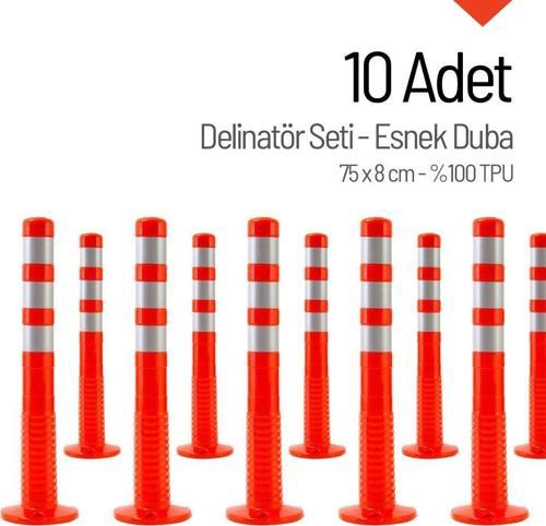 10`lu Delinatör Set 75 x 8 cm %100 TPU, Esnek Duba