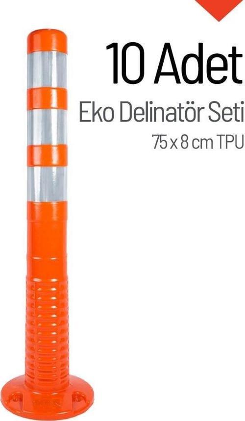 10'lu Delinatör 75x8 cm TPU, Esnek Duba - Turuncu