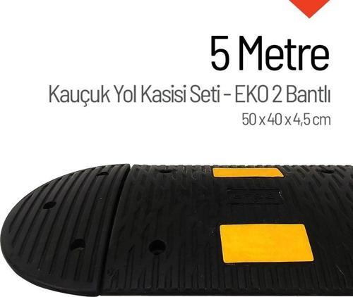 Kauçuk Hız Kesici, Yol Kasisi 50 x 40 x 4,5cm - EKO 2 Bantlı - 5 Metre