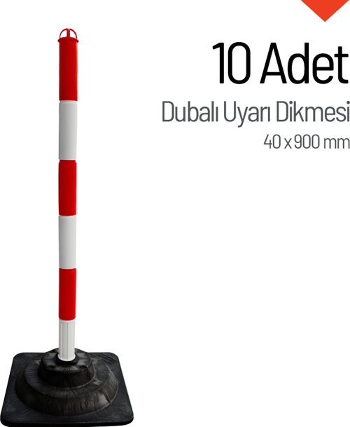 10'lu Dubalı Uyarı Dikmesi Seti 40 x 900 mm