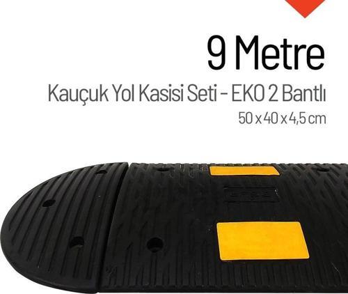 Kauçuk Hız Kesici, Yol Kasisi 50 x 40 x 4,5cm - EKO 2 Bantlı - 9 Metre