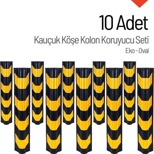 Kauçuk Otopark Köşe Kolon Koruyucu, Koruma Eko-Oval Onlu Set