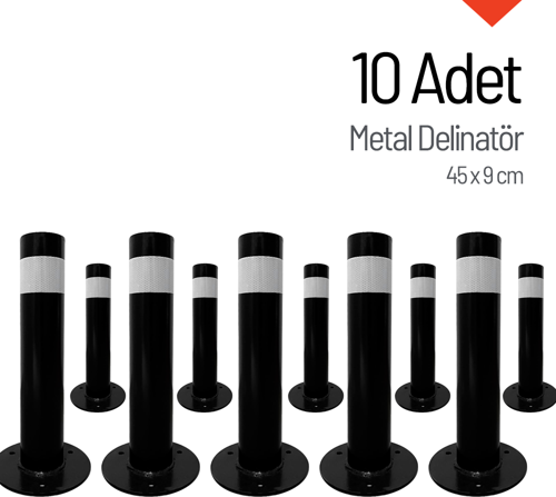 10'lu Metal Delinatör, Metal Duba Seti 45 x 9 cm