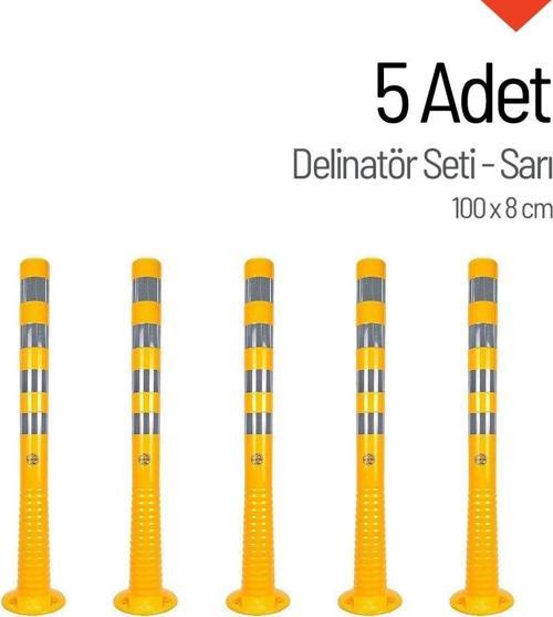 Delinatör 100 x 8 cm Sarı 5 Adet, Esnek Duba