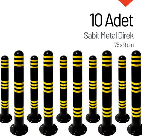 10'lu Sabit Metal Direk Seti, Metal Duba 75 x 9 cm