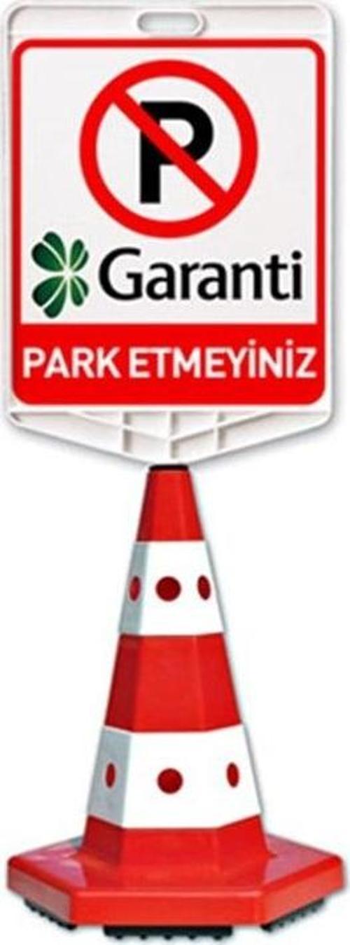 Garanti Bankası Logo Çift Taraf Baskı Trafik Koni Seti Trafik Dubası