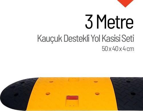 Kauçuk Yol Kasisi Destekli, Hız Kesici Set 3 Metre