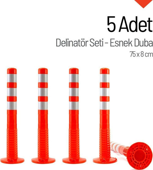 5`li Delinatör Set 75 x 8 cm, Esnek Duba