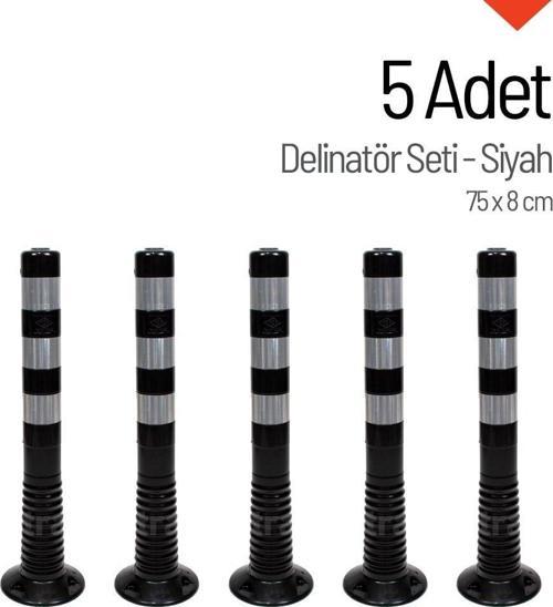 Delinatör 75 x 8 cm Siyah 5 Adet, Esnek Duba