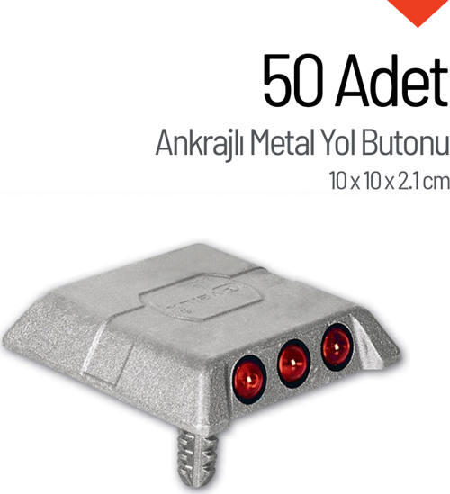 50'li Ankrajlı Metal Yol Butonu Seti