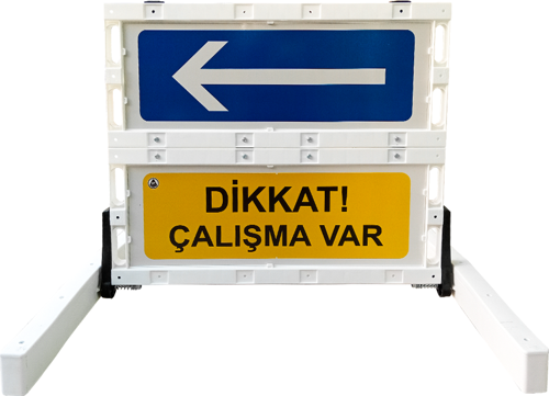 Katlanır Uyarı Levhalı Bariyer 100x91cm