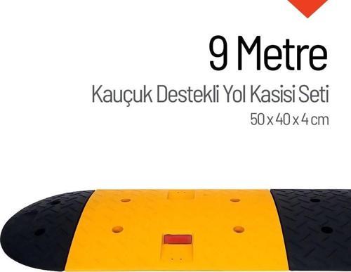 Kauçuk Yol Kasisi Destekli, Hız Kesici Set 9 Metre