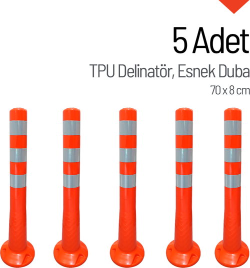 5'li Delinatör Seti 70x8 cm TPU, Esnek Duba