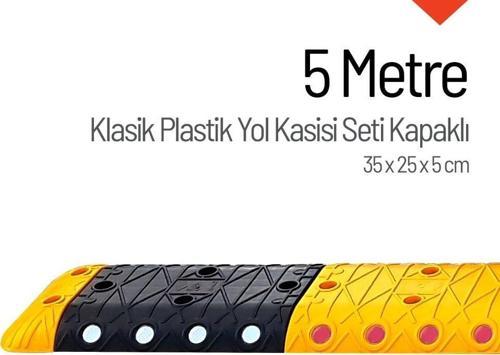 Klasik Hız Kesici Set Kapaklı Plastik, Yol Kasisi 5 Metre