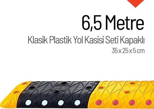 Klasik Hız Kesici Set Kapaklı Plastik, Yol Kasisi 6,5 metre