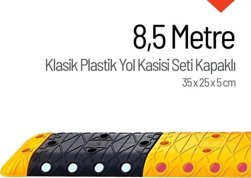 Klasik Hız Kesici Set Kapaklı Plastik, Yol Kasisi 8,5 metre