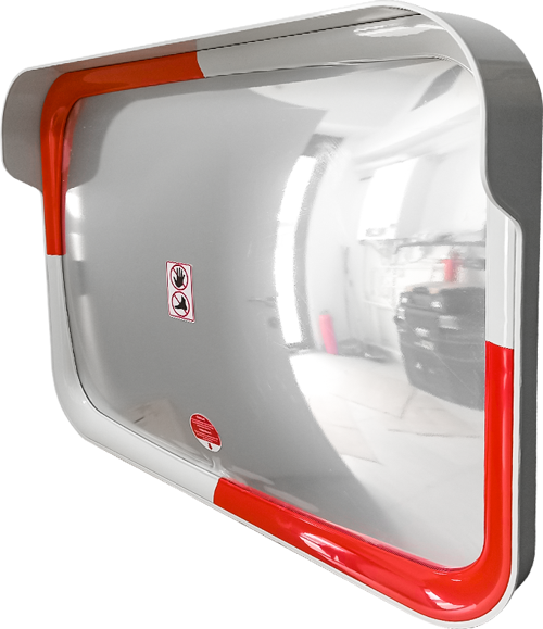 Trafik Güvenlik Aynası 60 x 80 cm Beyaz-Kırmızı, Tümsek Ayna, Otopark Aynası
