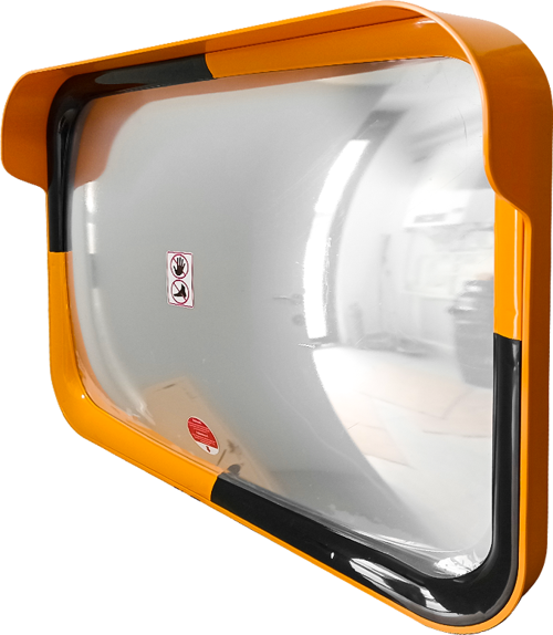 Trafik Güvenlik Aynası 60 x 80 cm Sarı-Siyah, Tümsek Ayna, Otopark Aynası