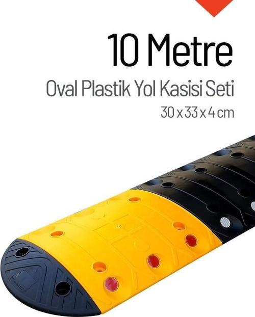 Oval Plastik Hız Kesici Set, Yol Kasisi 10 metre