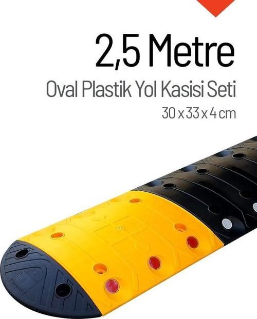 Oval Plastik Hız Kesici Set, Yol Kasisi 2,5 metre