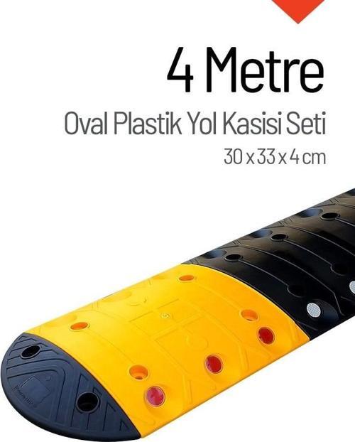 Oval Plastik Hız Kesici Set, Yol Kasisi 4 metre