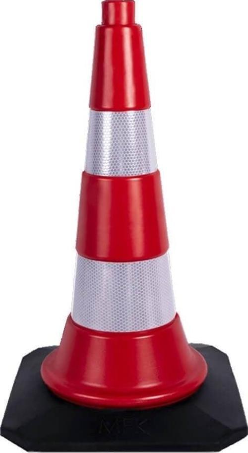 Trafik ve Reklam Konisi 50 cm, Kauçuk Tabanlı (HDPE) Trafik Dubası