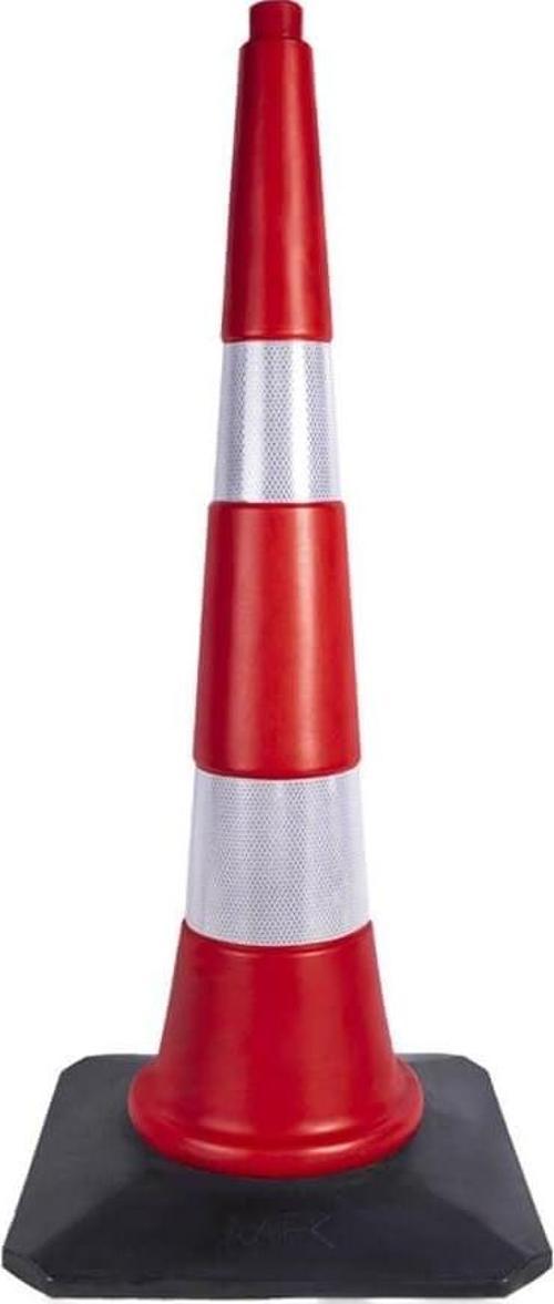 Trafik ve Reklam Konisi 90 cm, Kauçuk Tabanlı (HDPE) Trafik Dubası