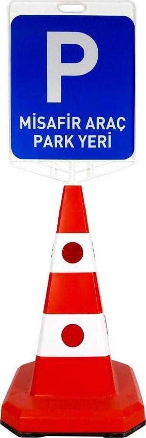 Misafir Araç Park Yeri Logo Ultra Kedi Gözlü Trafik Koni Seti