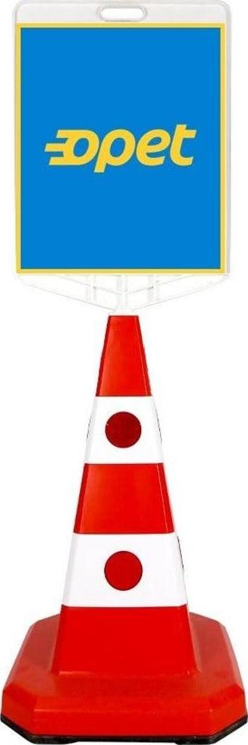 Opet Logo Çift Taraf Baskı Trafik Koni Seti Trafik Dubası