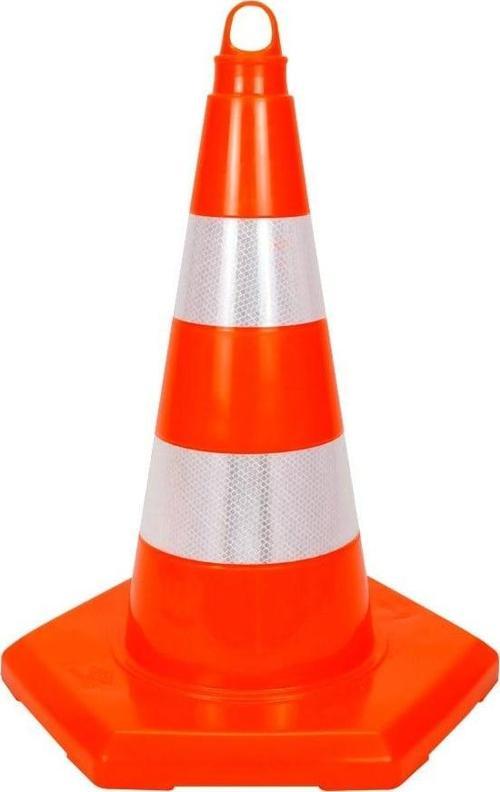 PVC Trafik Konisi 50 cm Reflektifli 6 Kenar Trafik Dubası