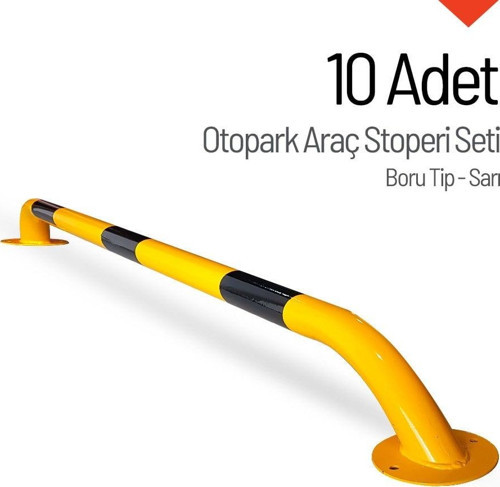 Oto Park Araç Stoperi Boru Tip Sarı 200x13cm 60mm 10 Adet İndirimli Set