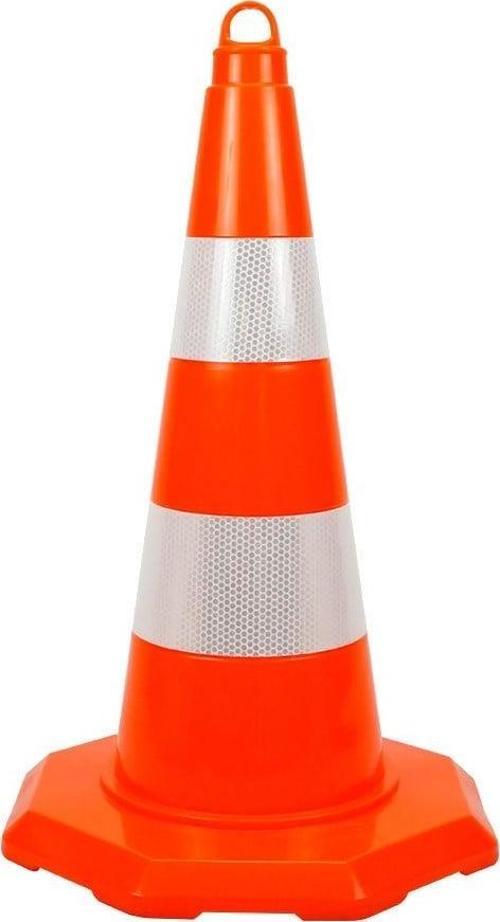 PVC Trafik Konisi 52 cm Çift Reflektifli Trafik Dubası