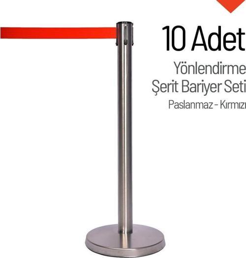 Yönlendirme Şerit Bariyer 10 Adet İndirimli Set - Paslanmaz
